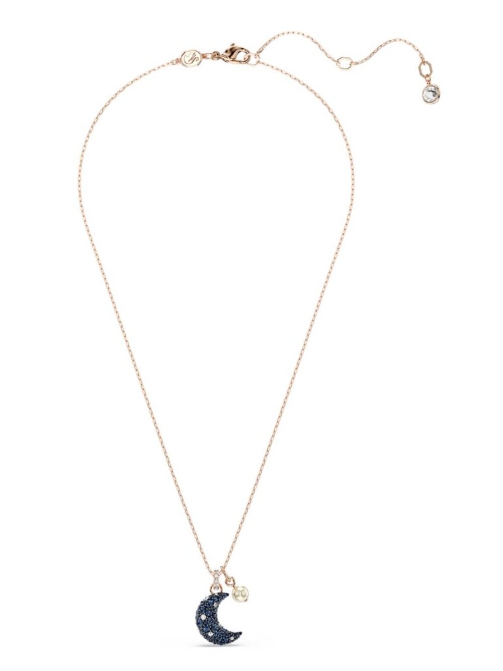 Swarovski Sublima pendant Crystal pearl, Moon, Multicolored 18K rose gold finish